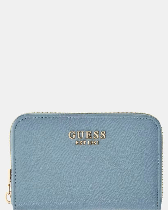 Guess Amorette Medium Zip Around Purse - Blue