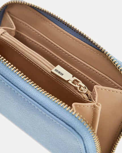 Guess Amorette Medium Zip Around Purse - Blue