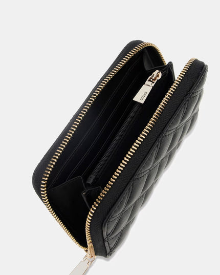 Guess Giully Medium Zip Around Purse - Black
