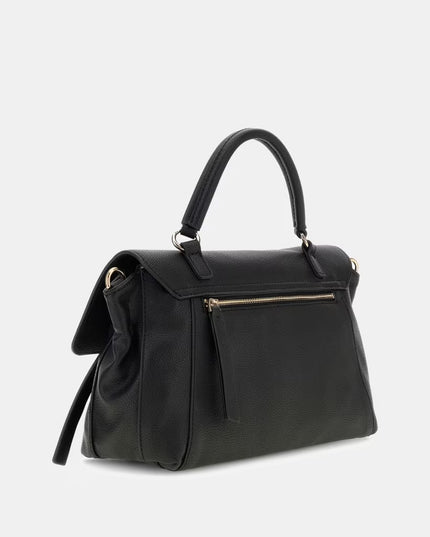 Guess Devon Top Handle Flap Bag - Black