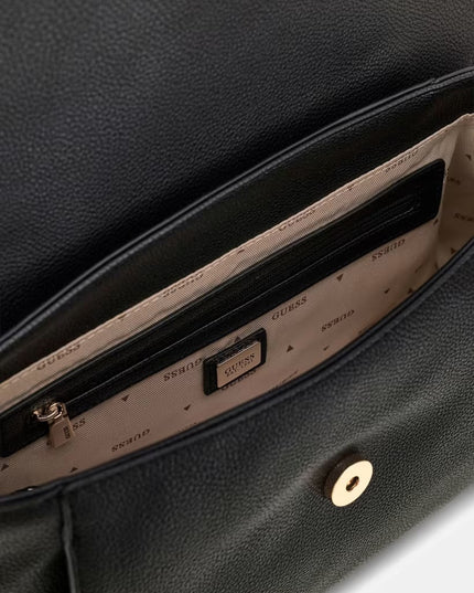 Guess Devon Top Handle Flap Bag - Black