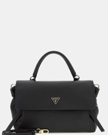 Guess Devon Top Handle Flap Bag - Black
