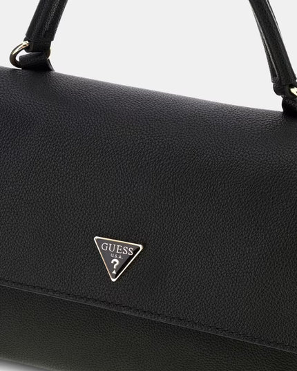 Guess Devon Top Handle Flap Bag - Black