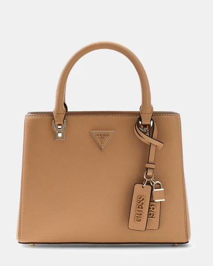Guess Noelle Multi Compartment Satchel - Beige