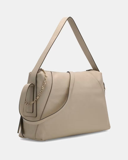 Guess Devon Large Shoulder Bag - Beige