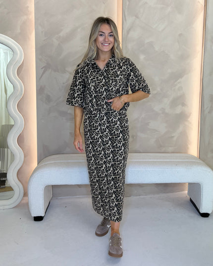 Denim Leopard Two Piece