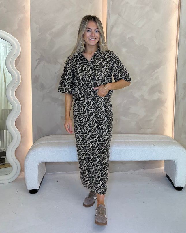 Denim Leopard Two Piece