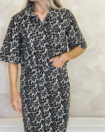 Denim Leopard Two Piece