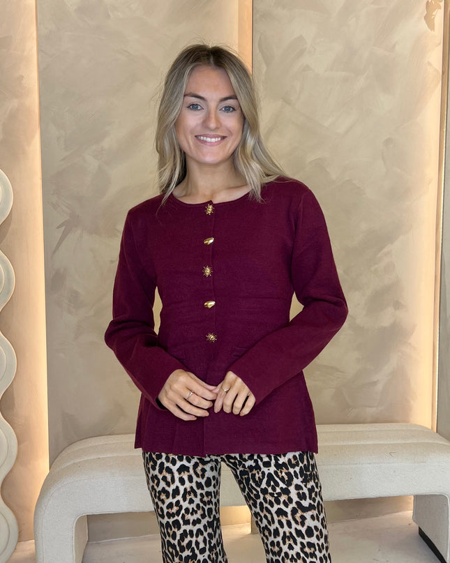 Tapered Long Sleeve Knit - Bordeaux