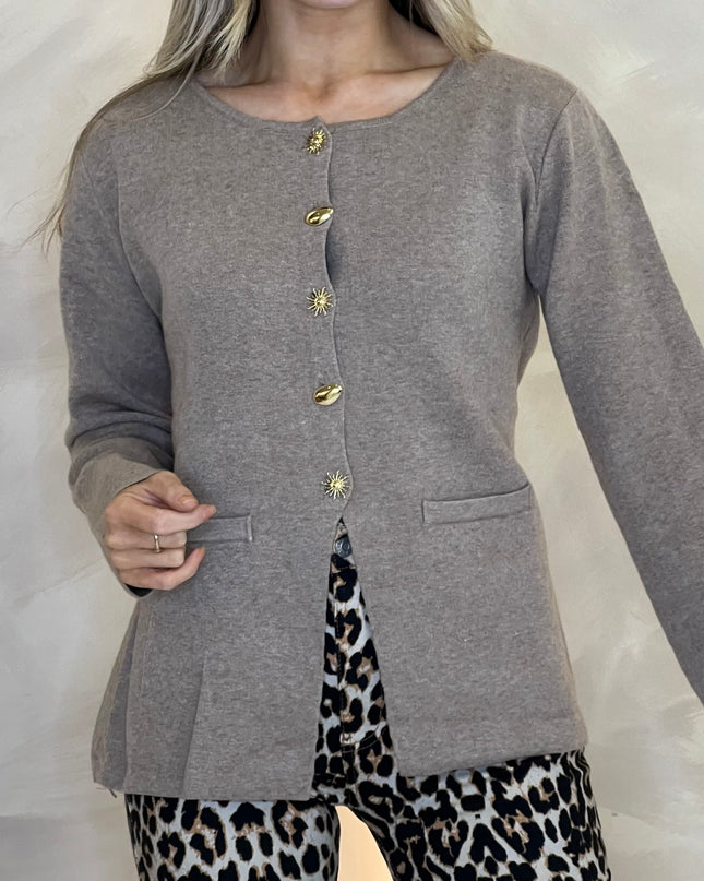 Tapered Long Sleeve Knit - Taupe
