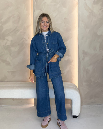 Longline Denim Jacket - Blue