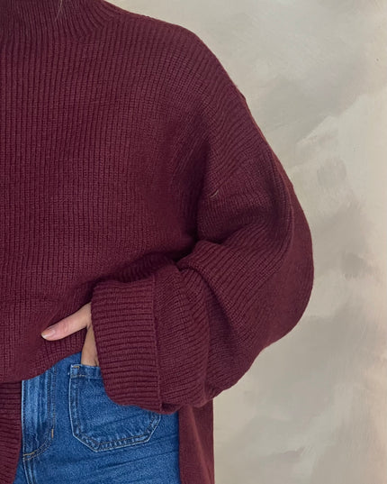 Oversized Knit - Burgundy