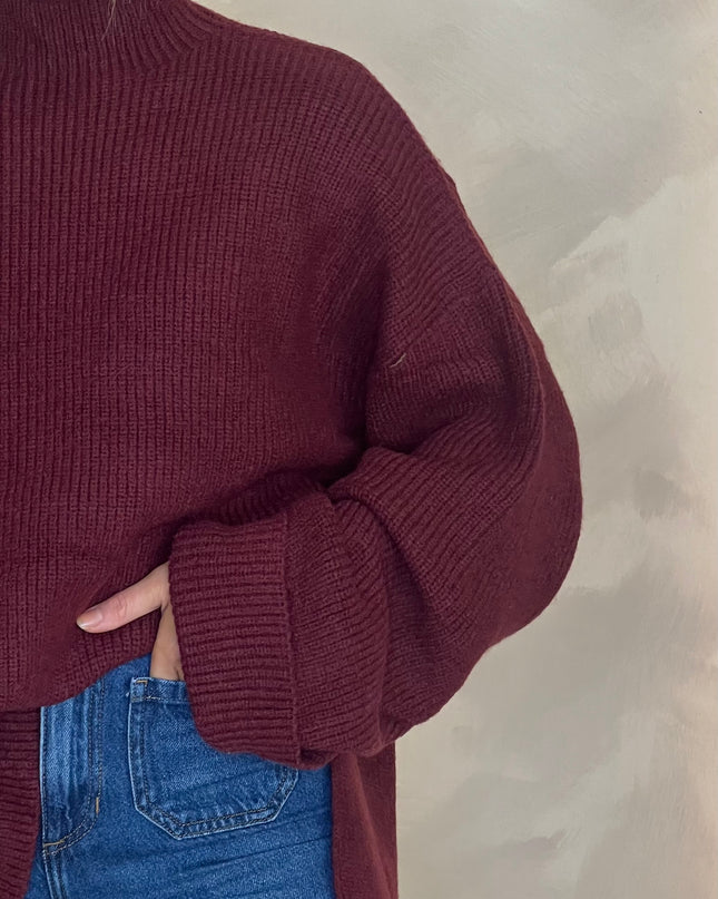 Oversized Knit - Burgundy