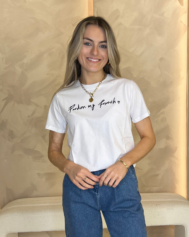 French Connection Pardon My French Graphic T-Shirt - White