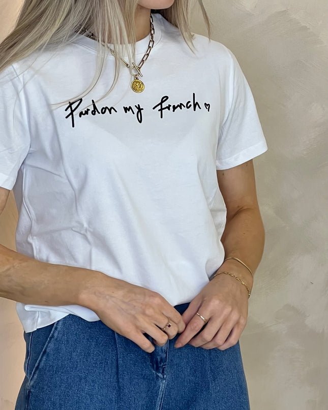 French Connection Pardon My French Graphic T-Shirt - White