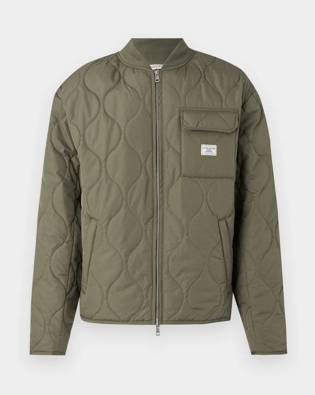 Guess Jeans Quilted Puffer Jacket - Olive Green