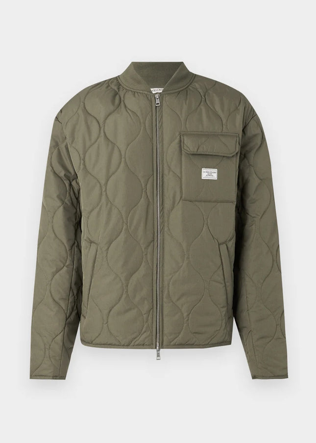 Guess Jeans Quilted Puffer Jacket - Olive Green