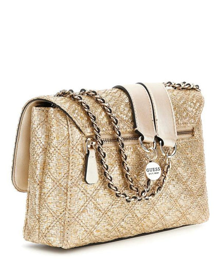 Guess Giully Convertible Flap Crossbody - Gold