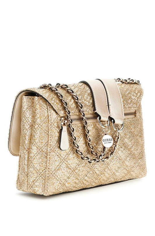 Guess Giully Convertible Flap Crossbody - Gold