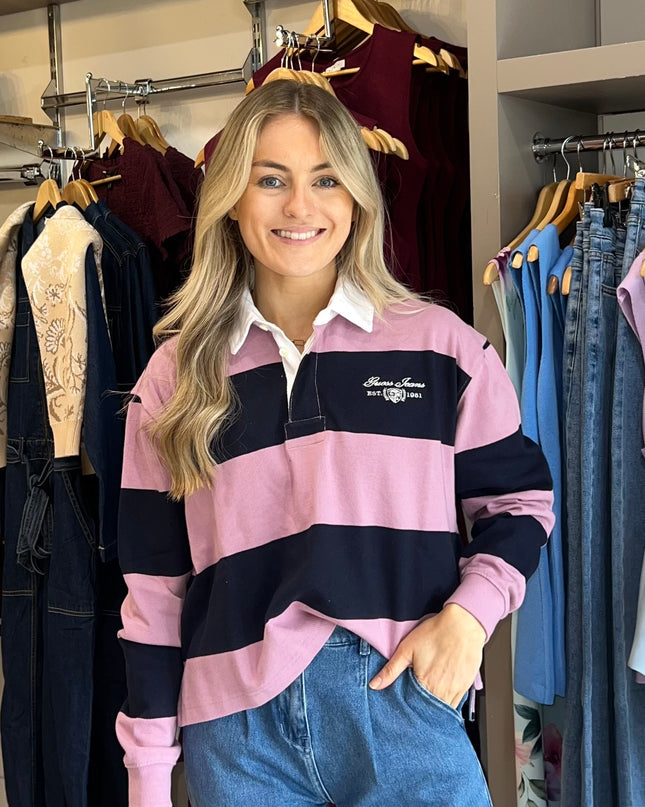 Guess Jeans Rugby Polo Shirt - Violet Orchid and Blue