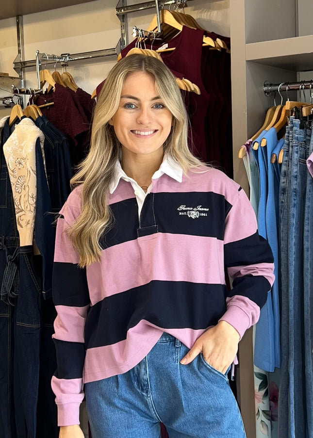 Guess Jeans Rugby Polo Shirt - Violet Orchid and Blue