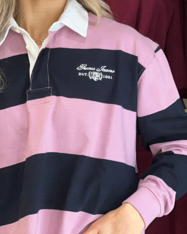 Guess Jeans Rugby Polo Shirt - Violet Orchid and Blue