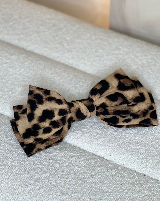 Leopard Print Hair Bow