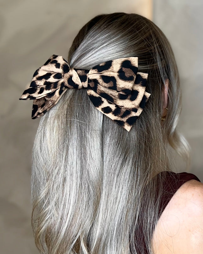 Leopard Print Hair Bow