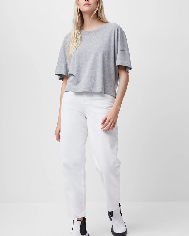French Connection Tally Crew Neck Top - Light Grey Melange