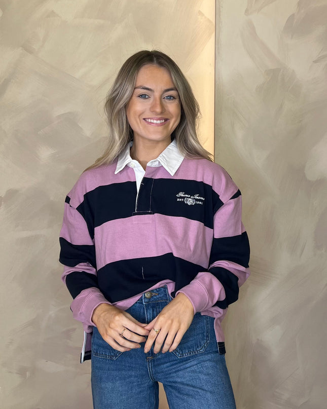 Guess Jeans Rugby Polo Shirt - Violet Orchid and Blue