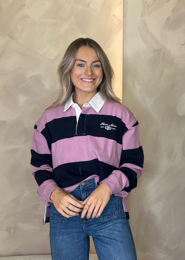 Guess Jeans Rugby Polo Shirt - Violet Orchid and Blue