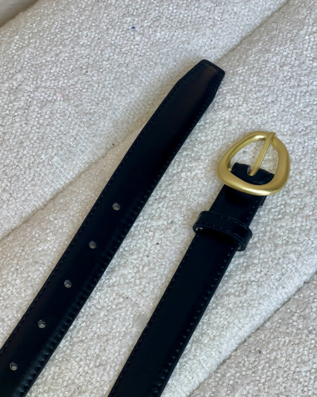 Gold Buckle Belt - Black