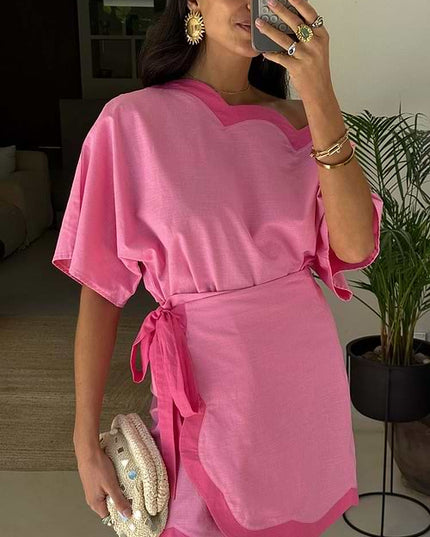 Scallop Mini Jaspre Skirt - Pink
