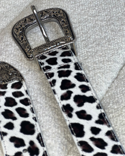 Leopard Print Belt - Cream
