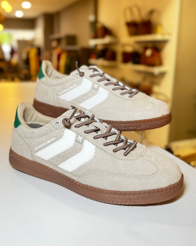 Colour Block Casual Sneaker - Beige/Green