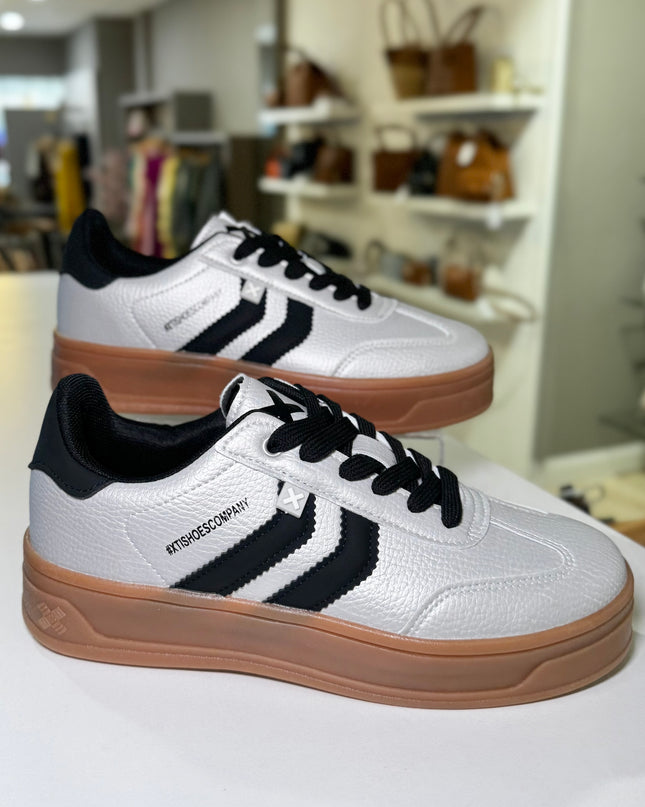 Metallic Platform Sneaker - Silver