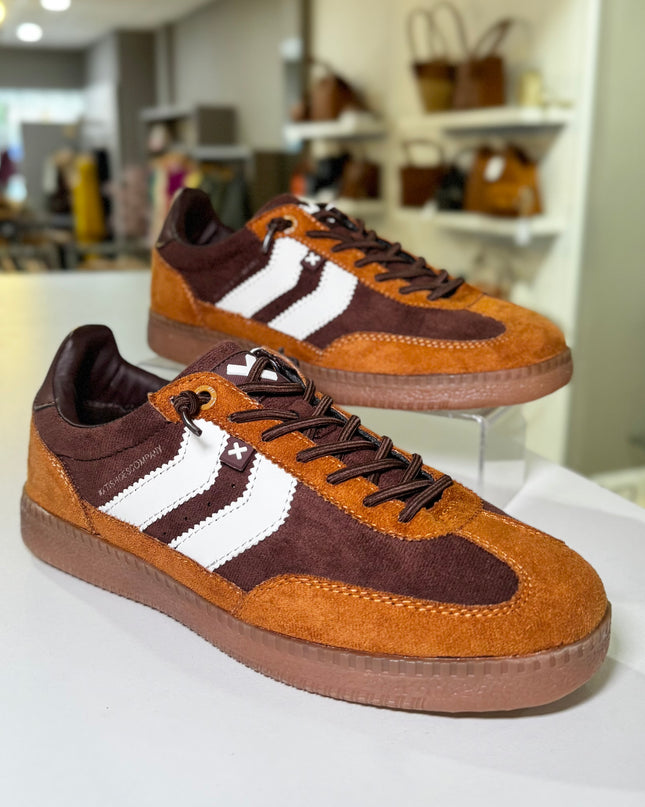 Colour Block Casual Sneaker - Brown/Camel