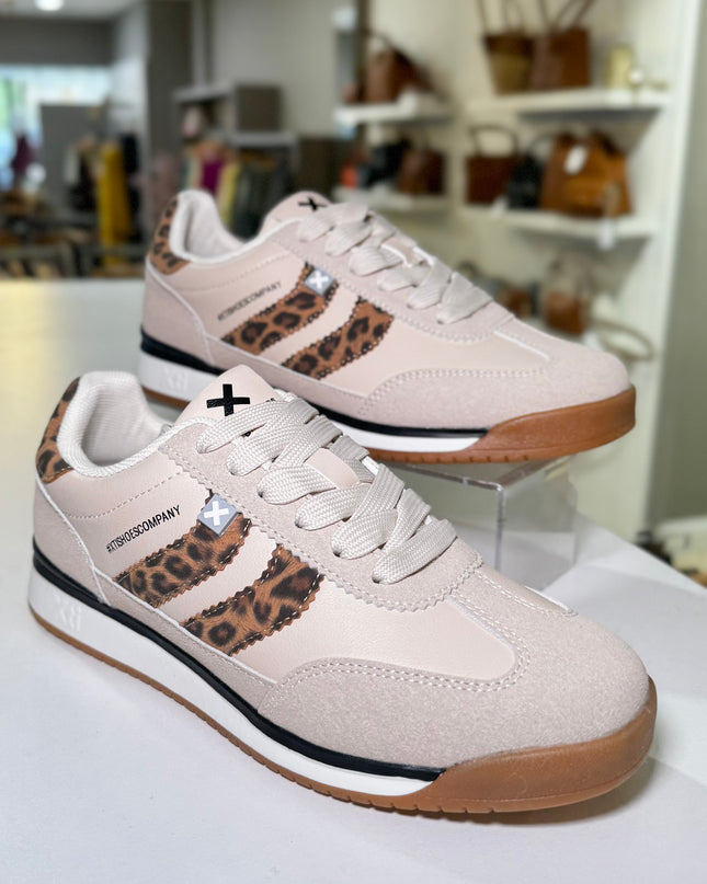 Multi Textile Sneaker - Beige/Leopard