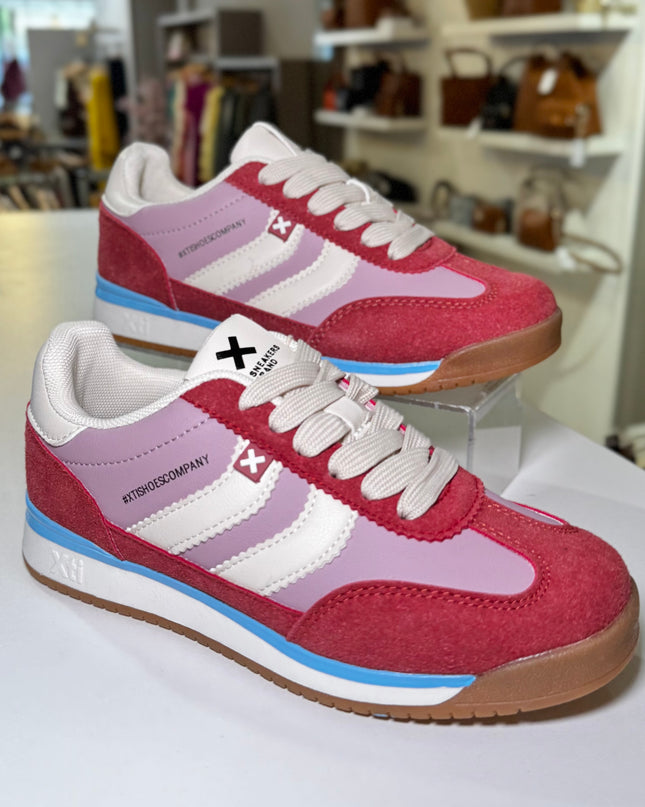 Multi Textile Sneaker - Purple/Red
