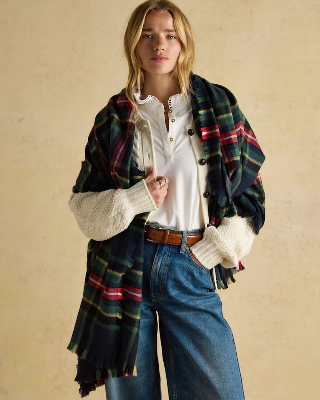 Joules Bracewell Scarf - Navy Check