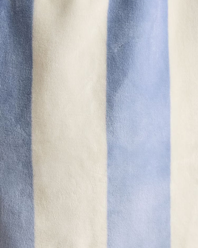 Joules Luna Fleece Dressing Gown - Cream/Blue Stripe