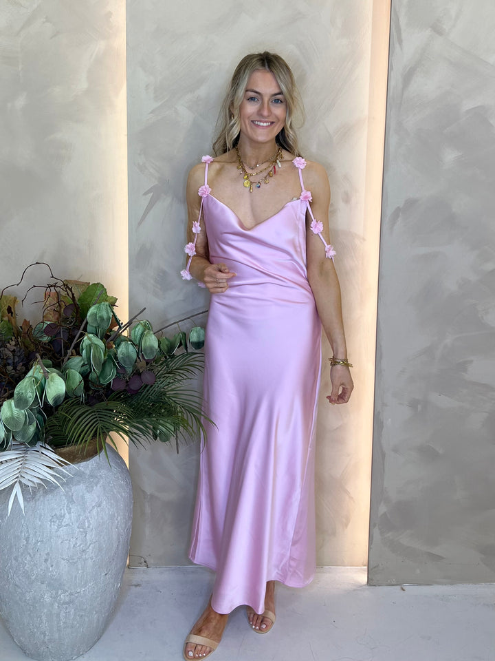Petal Midi Slip Dress - Pink