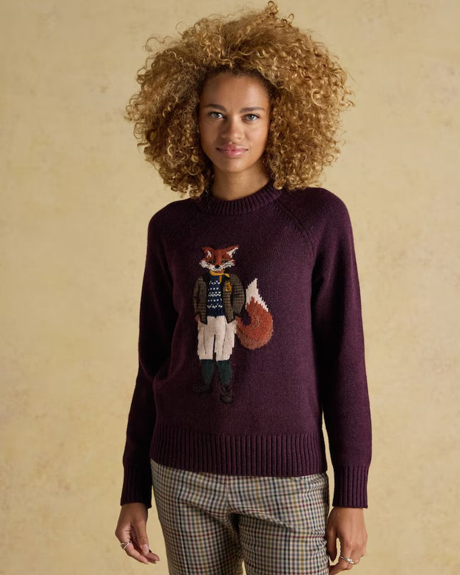 Joules Jonty Fox Knit - Plum
