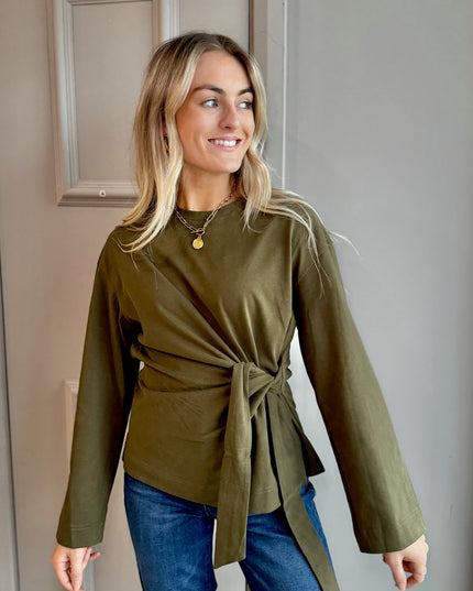 Tie Waist Top - Khaki