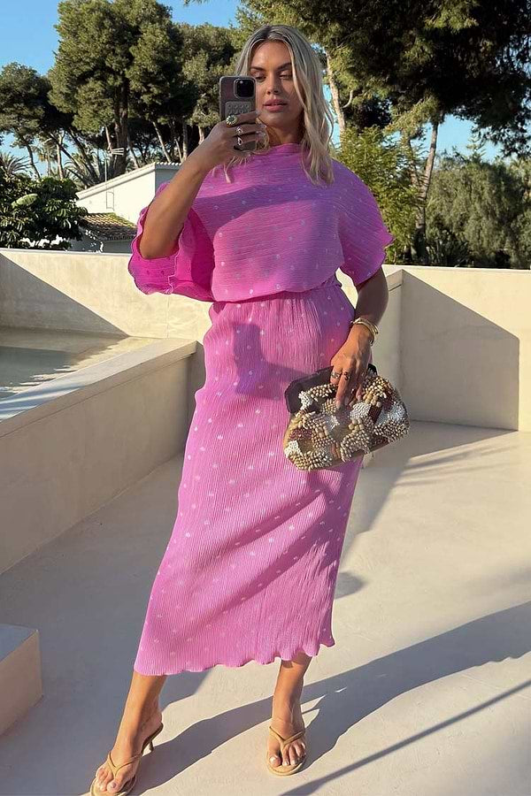 Tilly Midi Dress - Petal Pink
