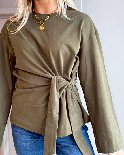 Tie Waist Top - Khaki