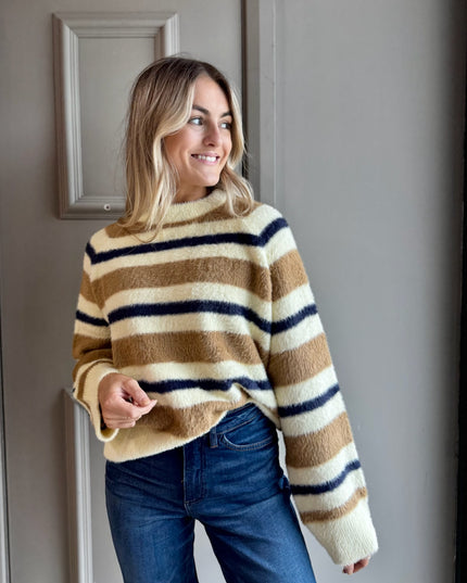Stripe Knit - Lemon/Camel/Navy