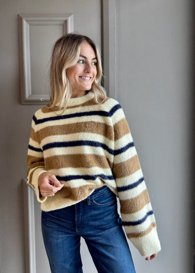Stripe Knit - Lemon/Camel/Navy