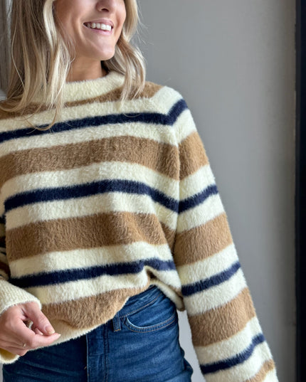 Stripe Knit - Lemon/Camel/Navy