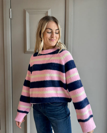 Stripe Knit - Pink/Navy